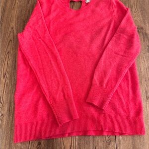 LOFT Vibrant Pink Crew Neck Sweater
